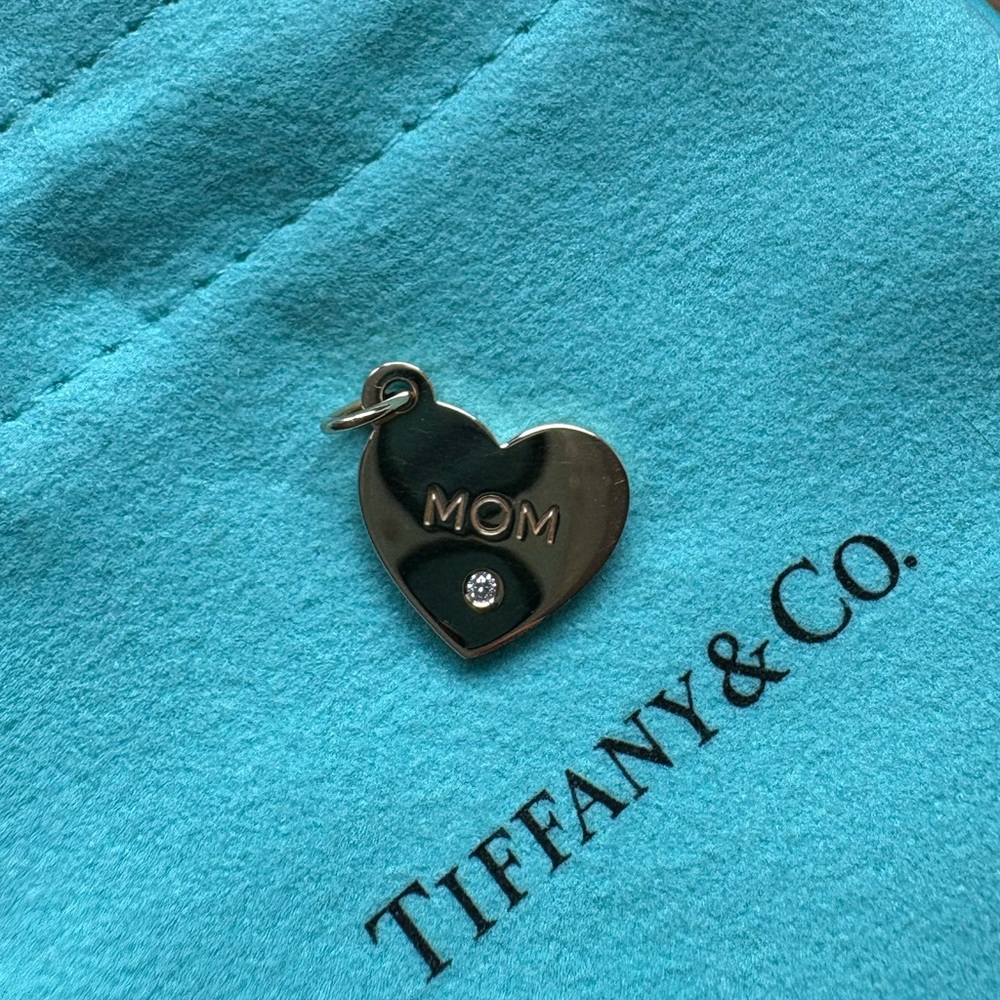 Tiffany & Co. Gold Heart Mom Charm with Diamond